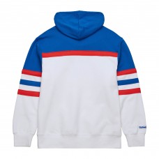 New York Rangers Mitchell & Ness White/Blue Head Coach Pullover Hoodie New York Rangers Mitchell & Ness White/Blue Head Coach Pullover Hoodie