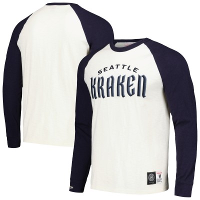 Футболка с длинным рукавом Seattle Kraken Mitchell & Ness Legendary Slub Vintage Raglan - Cream