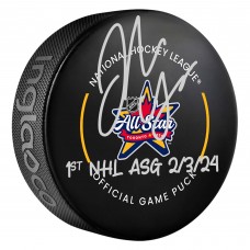 Шайба Jake Oettinger Dallas Stars Autographed Fanatics Authentic 2024 NHL All-Star Game Official Game with '1st NHL ASG 2/3/24' Inscription