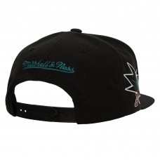 Бейсболка San Jose Sharks Mitchell & Ness Black Retro Script Colorblock