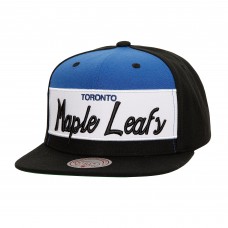 Toronto Maple Leafs Mitchell & Ness Black Retro Script Colorblock Snapback Hat