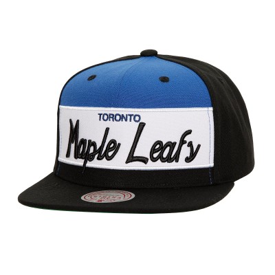 Toronto Maple Leafs Mitchell & Ness Black Retro Script Colorblock Snapback Hat