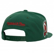 New Jersey Devils Mitchell & Ness Green Retro Script Colorblock Snapback Hat