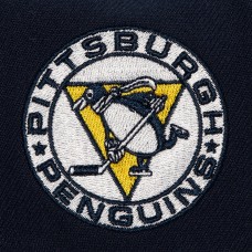 Pittsburgh Penguins Mitchell & Ness Navy Retro Script Colorblock Snapback Hat