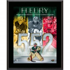 Marc-Andre Fleury Minnesota Wild Fanatics Authentic 10.5 x 13 Second in Wins Sublimated Plaque