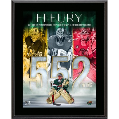 Marc-Andre Fleury Minnesota Wild Fanatics Authentic 10.5 x 13 Second in Wins Sublimated Plaque