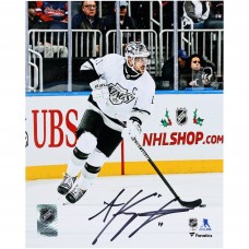 Anze Kopitar Los Angeles Kings Autographed Fanatics Authentic 8 x 10 White Alternate Jersey with Puck Photograph