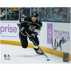 Kevin Fiala Los Angeles Kings Autographed Fanatics Authentic 8 x 10 Black Jersey with Puck Photograph