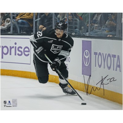 Kevin Fiala Los Angeles Kings Autographed Fanatics Authentic 16 x 20 Black Jersey with Puck Photograph