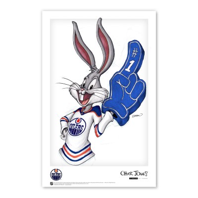 Edmonton Oilers Bugs Bunny 11 x 17 Looney Tunes Poster Print