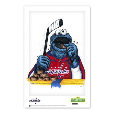 Washington Capitals Cookie Monster 11 x 17 Sesame Street Poster Print