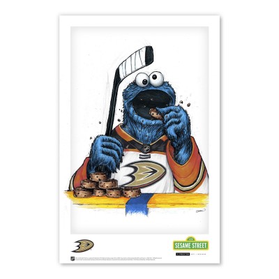 Anaheim Ducks Cookie Monster 11 x 17 Sesame Street Poster Print
