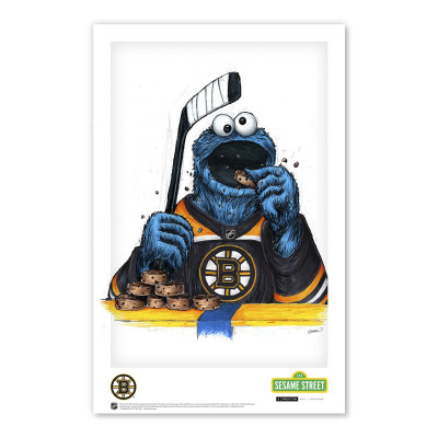 Постер Boston Bruins Cookie Monster 11 x 17 Sesame Street