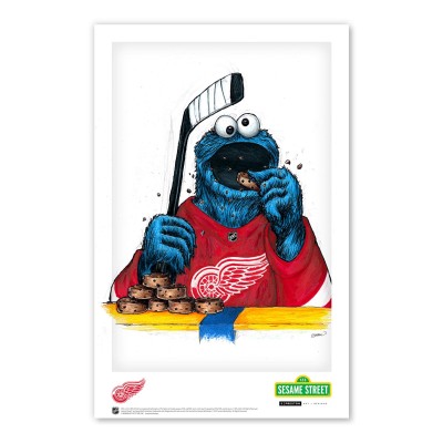 Detroit Red Wings Cookie Monster 11 x 17 Sesame Street Poster Print
