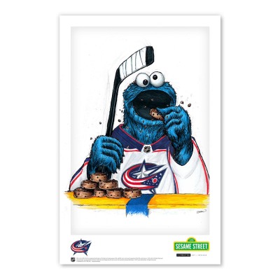 Columbus Blue Jackets Cookie Monster 11 x 17 Sesame Street Poster Print