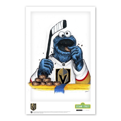 Vegas Golden Knights Cookie Monster 11 x 17 Sesame Street Poster Print