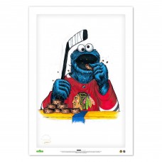 Chicago Blackhawks Cookie Monster 14 x 20 Sesame Street Limited Edition Fine Art Print