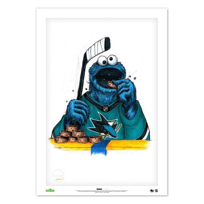 San Jose Sharks Cookie Monster 14 x 20 Sesame Street Limited Edition Fine Art Print