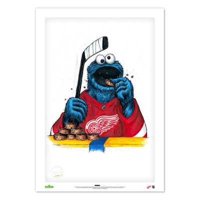 Detroit Red Wings Cookie Monster 24 x 36 Sesame Street Limited Edition Fine Art Print