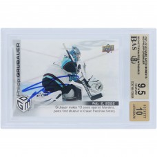 Philipp Grubauer Seattle Kraken Autographed 2021-22 Upper Deck Game Dated Moments #50 #/499 Beckett Fanatics Witnessed Authenticated 9.5/10 Card