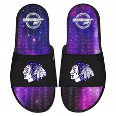 Chicago Blackhawks ISlide Galaxy Gel Slide Sandals - Black