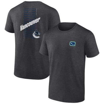 Vancouver Canucks Fanatics Heather Charcoal Backbone T-Shirt