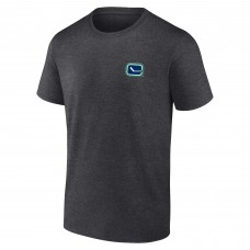 Vancouver Canucks Fanatics Heather Charcoal Backbone T-Shirt