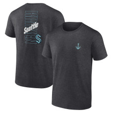 Seattle Kraken Fanatics Heather Charcoal Backbone T-Shirt Seattle Kraken Fanatics Heather Charcoal Backbone T-Shirt