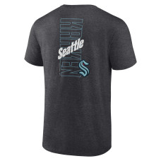 Seattle Kraken Fanatics Heather Charcoal Backbone T-Shirt Seattle Kraken Fanatics Heather Charcoal Backbone T-Shirt