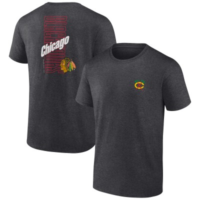 Футболка Chicago Blackhawks Fanatics Backbone - Heather Charcoal