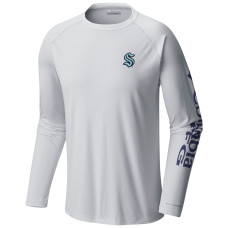 Seattle Kraken Columbia White Terminal Tackle Omni-Shade Raglan Long Sleeve T-Shirt