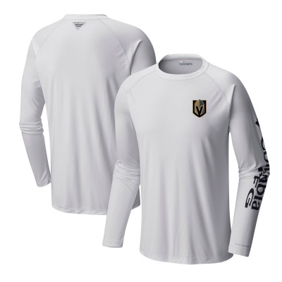 Футболка с длинным рукавом Vegas Golden Knights Columbia White Terminal Tackle Omni-Shade Raglan
