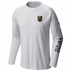 Футболка с длинным рукавом Vegas Golden Knights Columbia White Terminal Tackle Omni-Shade Raglan