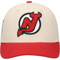 New Jersey Devils Mitchell & Ness Game On 2-Tone Pro Adjustable Hat - Cream/Red