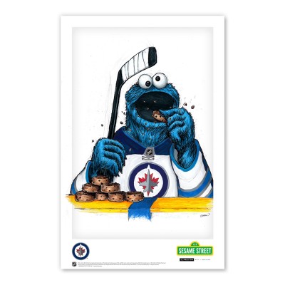 Winnipeg Jets Cookie Monster 11 x 17 Sesame Street Poster Print