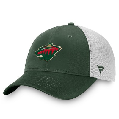 Бейсболка Minnesota Wild Fanatics Green/White Core Primary Logo Trucker