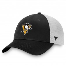 Бейсболка Pittsburgh Penguins Fanatics Black/White Core Primary Logo Trucker