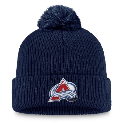 Шапка с помпоном Colorado Avalanche Fanatics Navy Primary Logo