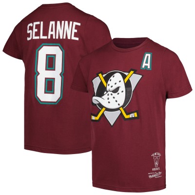 Футболка Teemu Selanne Anaheim Ducks Mitchell & Ness Youth Name & Number - Garnet