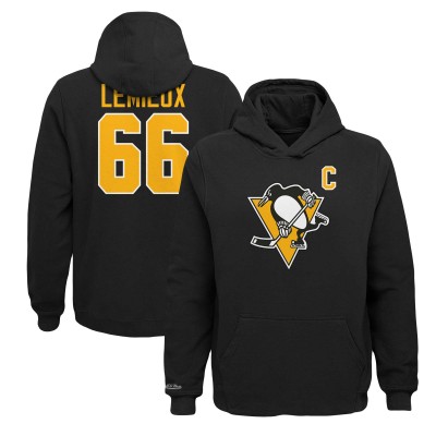 Толстовка Mario Lemieux Pittsburgh Penguins Mitchell & Ness Youth Name & Number - Black