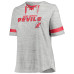 Женская футболка New Jersey Devils Fanatics Heather Gray Plus Size Lace-Up