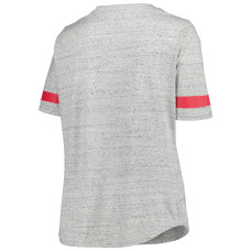 Женская футболка New Jersey Devils Fanatics Heather Gray Plus Size Lace-Up Женская футболка New Jersey Devils Fanatics Heather Gray Plus Size Lace-Up