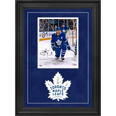 John Tavares Toronto Maple Leafs Autographed Fanatics Authentic Deluxe Framed 8 x 10 Blue Jersey Goal Celebration Photograph