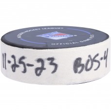 Charlie Coyle Boston Bruins Fanatics Authentic Game-Used Goal Puck vs. New York Rangers on November 25, 2023 - Second of Two Goals Scored