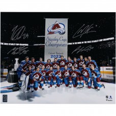Nathan MacKinnon, Mikko Rantanen, Cale Makar and Gabriel Landeskog Colorado Avalanche Autographed Fanatics Authentic 16 x 20 Banner Night Photograph Nathan MacKinnon, Mikko Rantanen, Cale Makar and Gabriel Landeskog Colorado Avalanche Autographed Fanatics Authentic 16 x 20 Banner Night Photograph