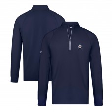 Winnipeg Jets Levelwear Navy Theory Insignia Core Quarter-Zip Pullover Top