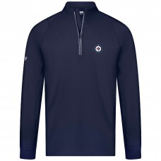 Winnipeg Jets Levelwear Navy Theory Insignia Core Quarter-Zip Pullover Top