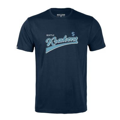 Футболка Seattle Kraken Levelwear Richmond Retro Script - Deep Sea Blue