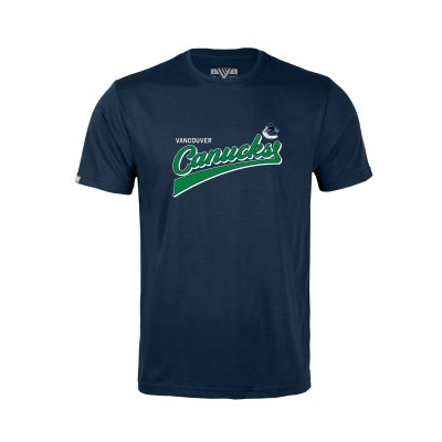 Подростковая Vancouver Canucks Levelwear Navy Little Richmond Retro Script T-Shirt