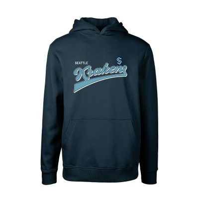 Толстовка Seattle Kraken Levelwear Youth Podium Retro Script Fleece - Deep Sea Blue